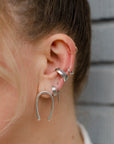 Double Bar Open Hoop Earrings Earrings P&K   