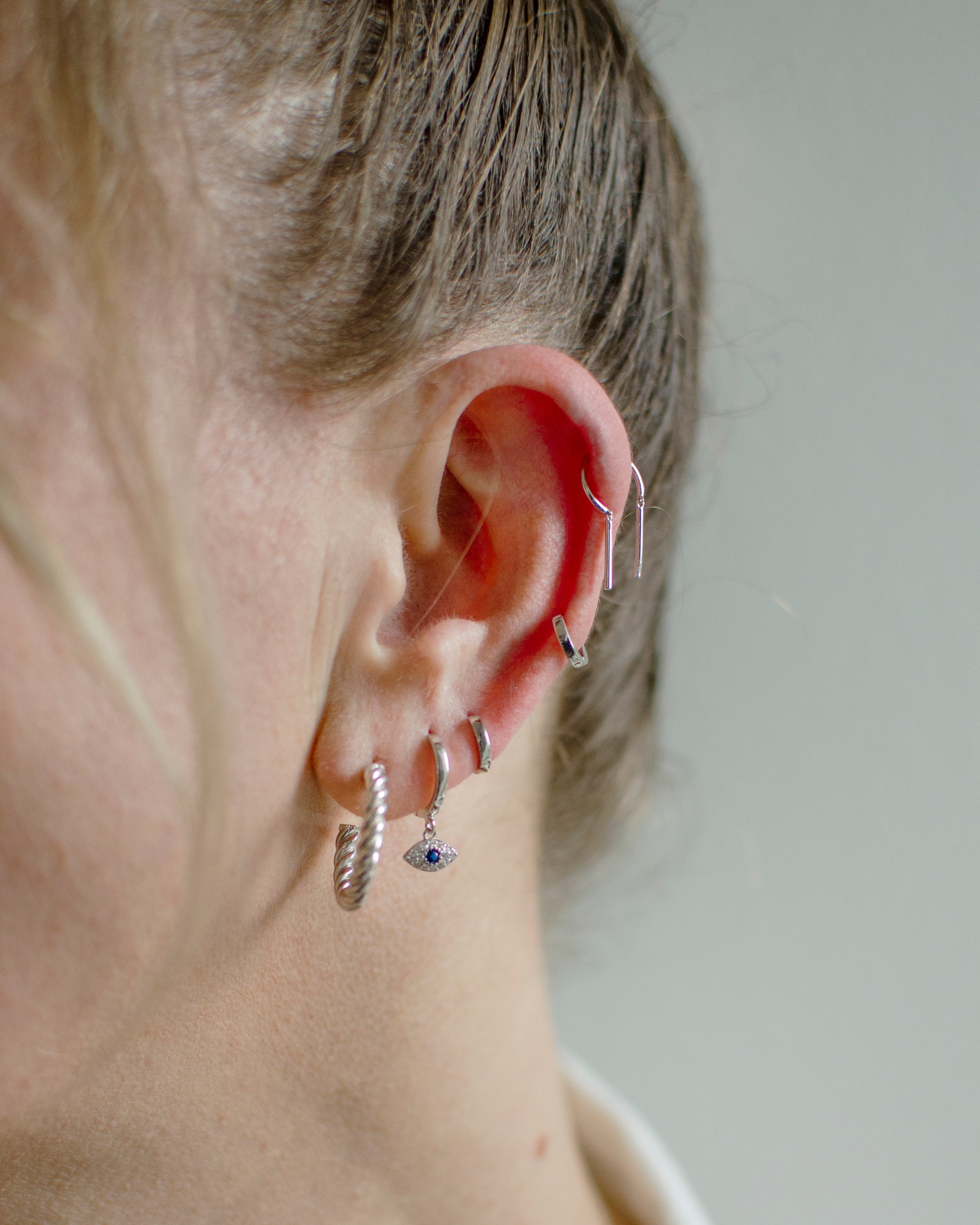 Double Bar Open Hoop Earrings Earrings P&K   