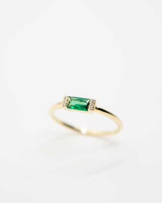 Eden Baguette Ring | Emerald CZ Rings Jewelry Design Group 5 Yellow Gold 