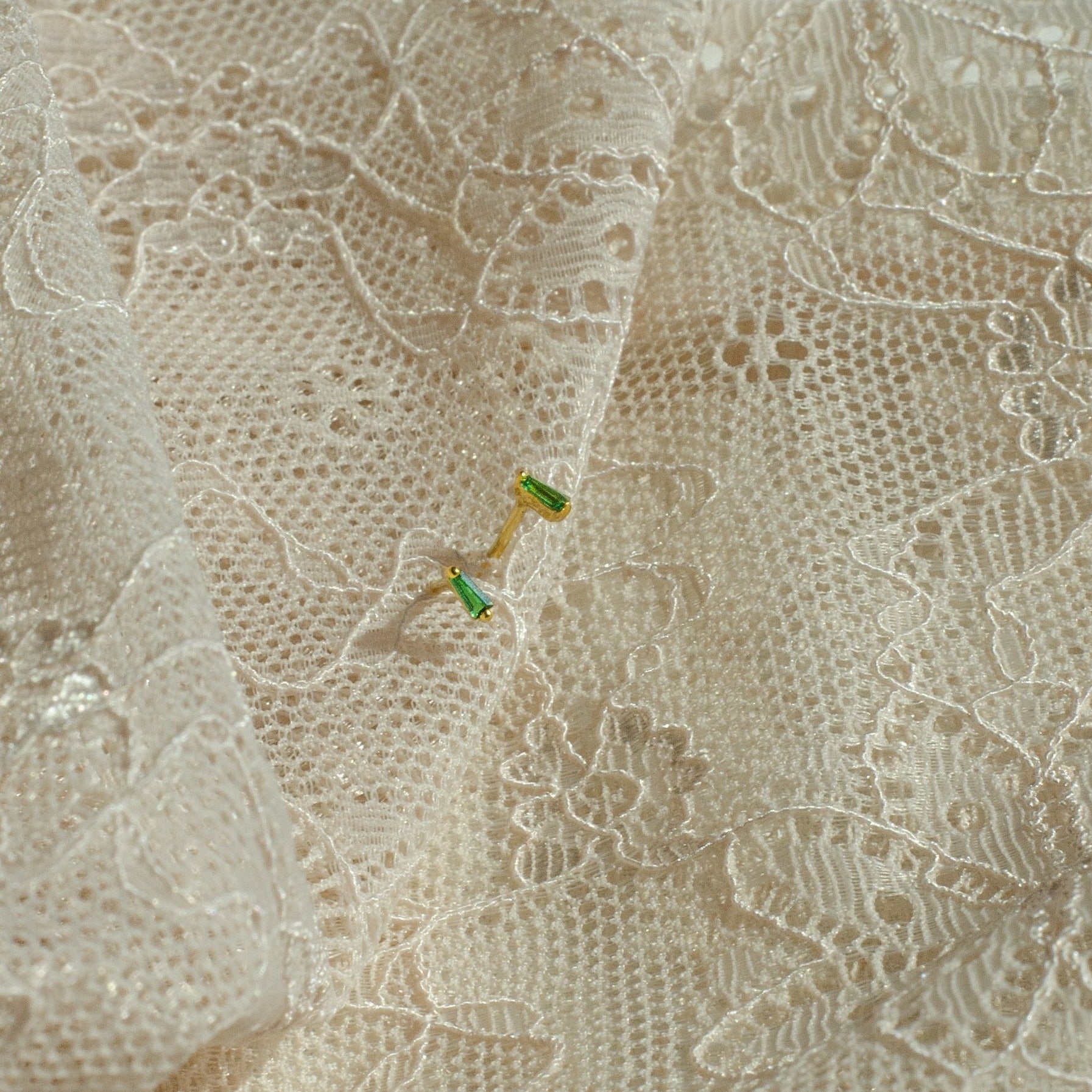 Itty Bitty Baguette Stud Earrings Earrings P&K   