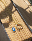 Tiny Enamel Hamsa Necklace | Navy Necklaces P&K   