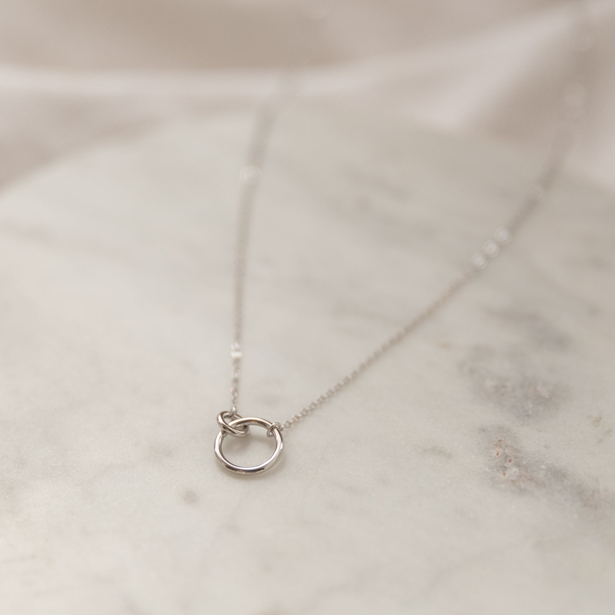 Emmy Double Circles Necklace Necklaces P&K Silver  