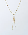 Double Strand Shimmer Coin Lariat Necklaces P&K Yellow gold  