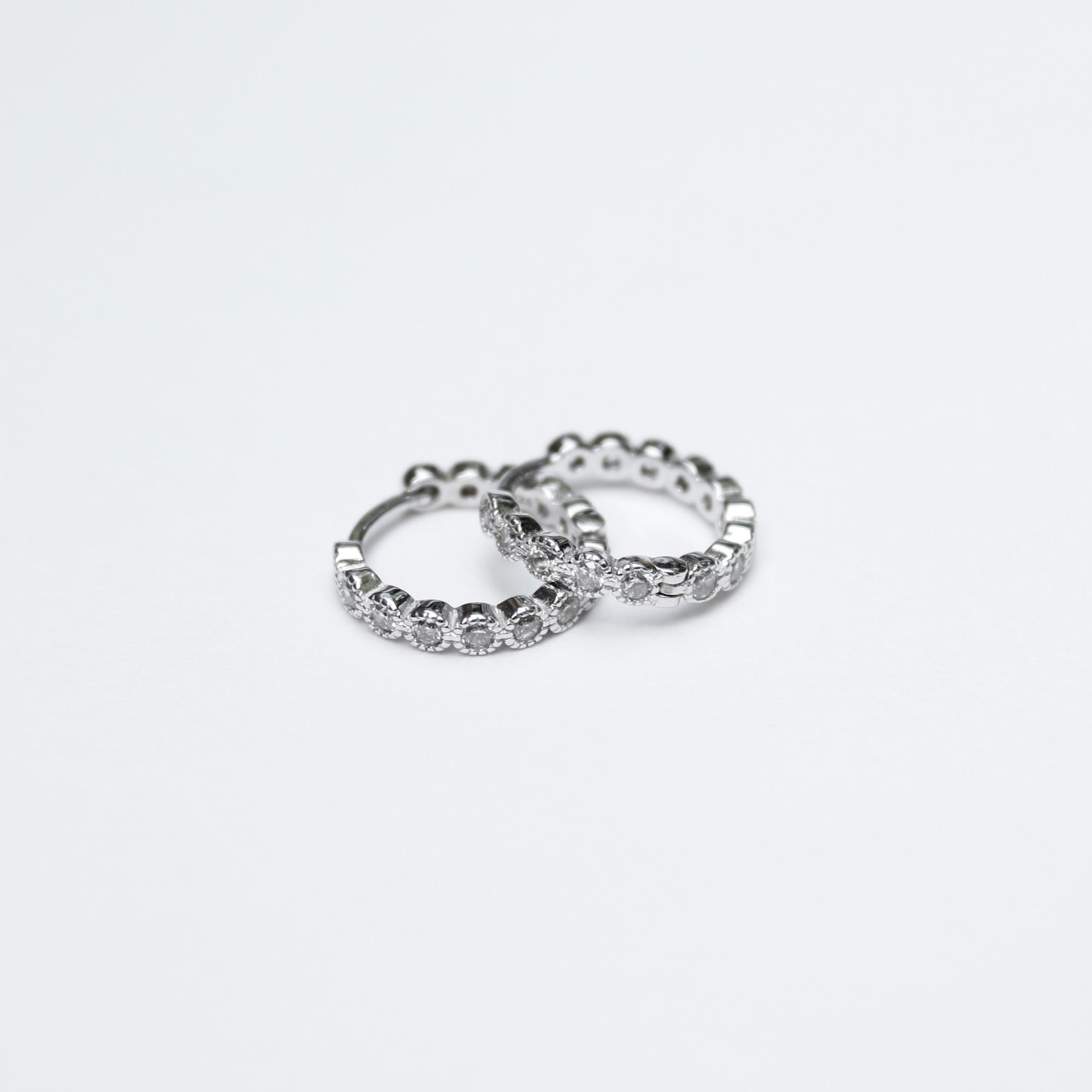 Small Bezel Hoop Earrings Earrings P&K Silver  