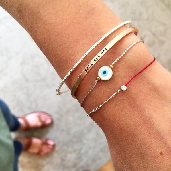 Half and Half Bracelet Bracelets P&K Red/Silver  