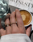 Five Bezel Beaded Ring Rings P&K   