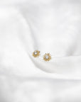 Sunburst Stud Earrings Earrings P&K Yellow Gold  