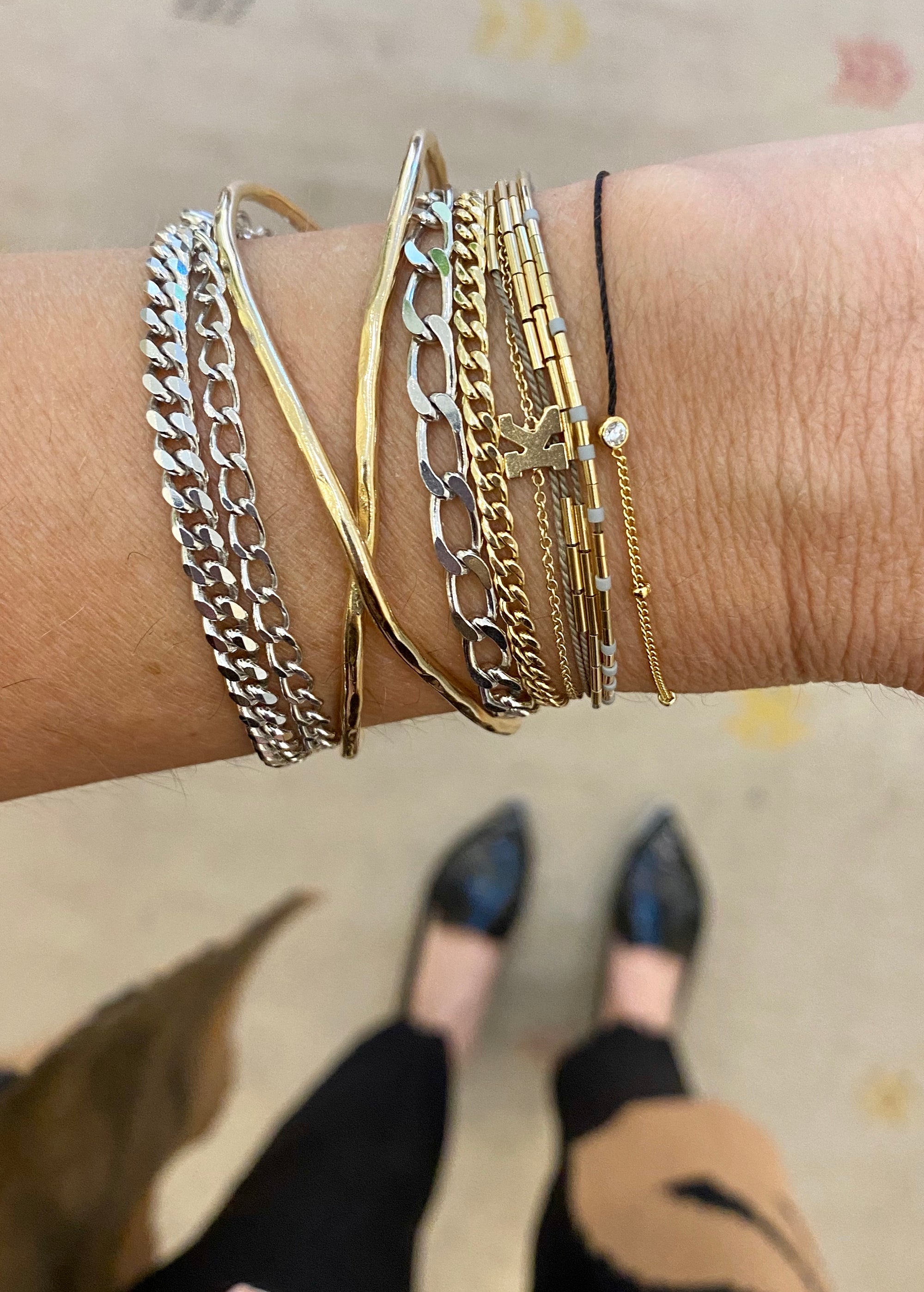 Half and Half Bracelet Bracelets P&K Black/Gold  