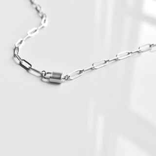 Jessa Lock Necklace Necklaces THATCH Silver  