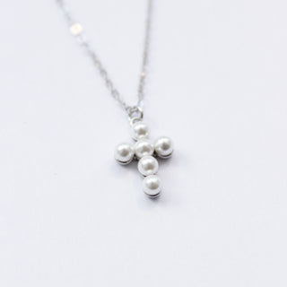 Pearl Cross Necklace Necklaces P&K   