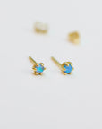 Opal Prong Stud Earrings Earrings P&K Blue opal  