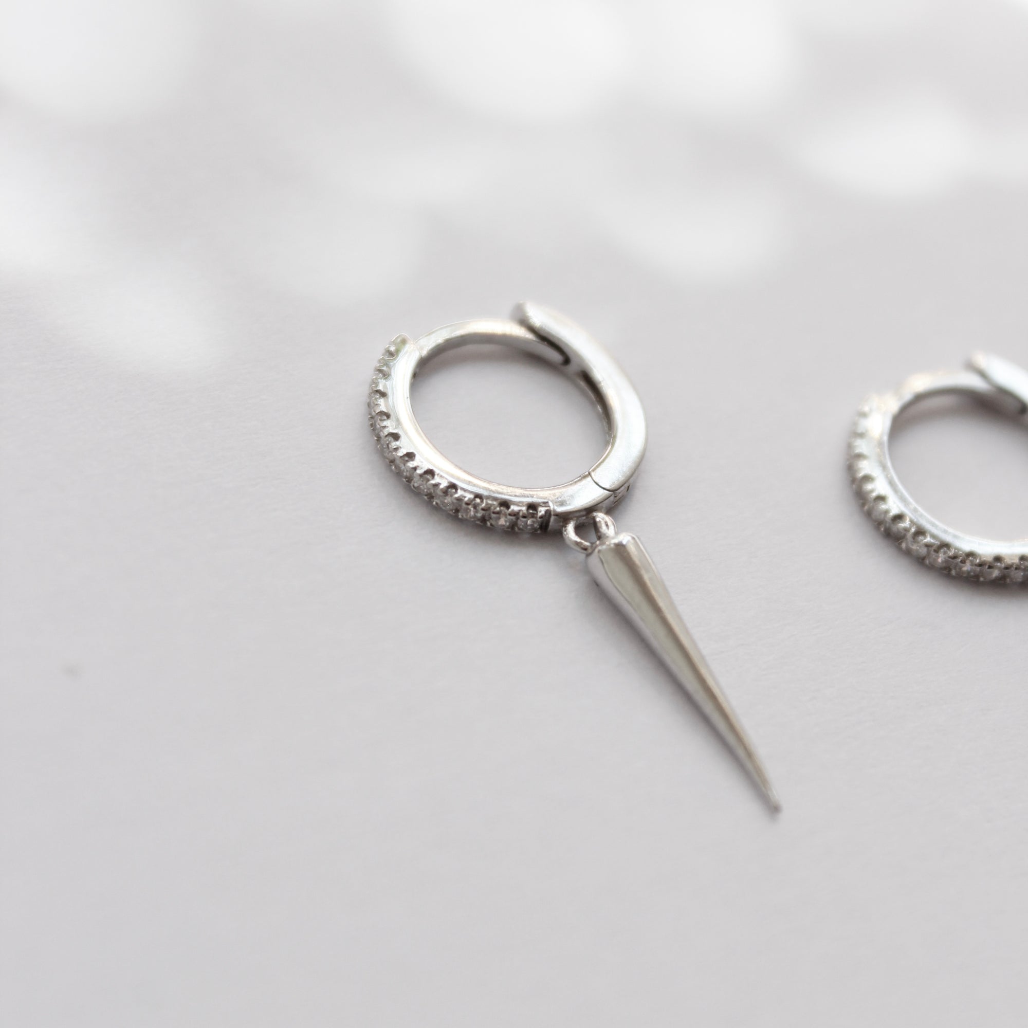 Spike Huggie Earrings | CZ Earrings P&K   