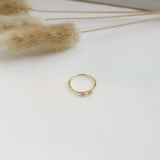Three Stone Ring | White Opal Rings P&K   
