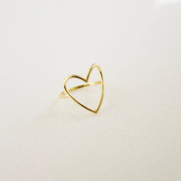 Open Heart Ring | Large Rings P&K Yellow gold 5 
