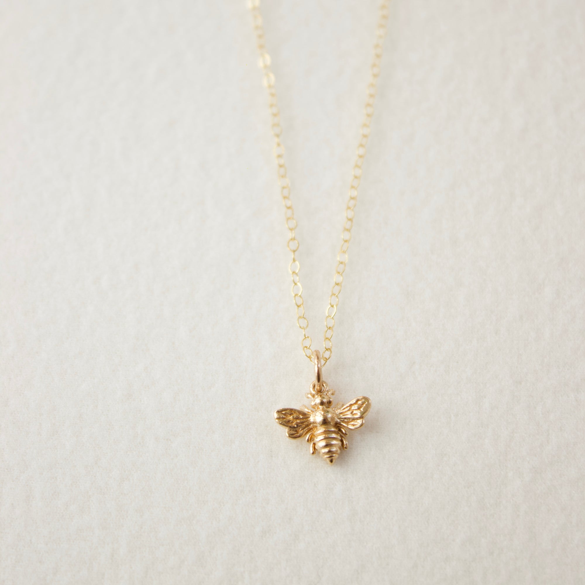Small Bee Charm Necklace | Gold Necklaces Katie Waltman Jewelry   
