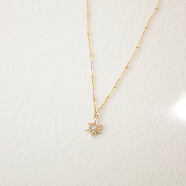 Petite Opal Star Necklace Necklaces Katie Waltman Jewelry 14"-16"  