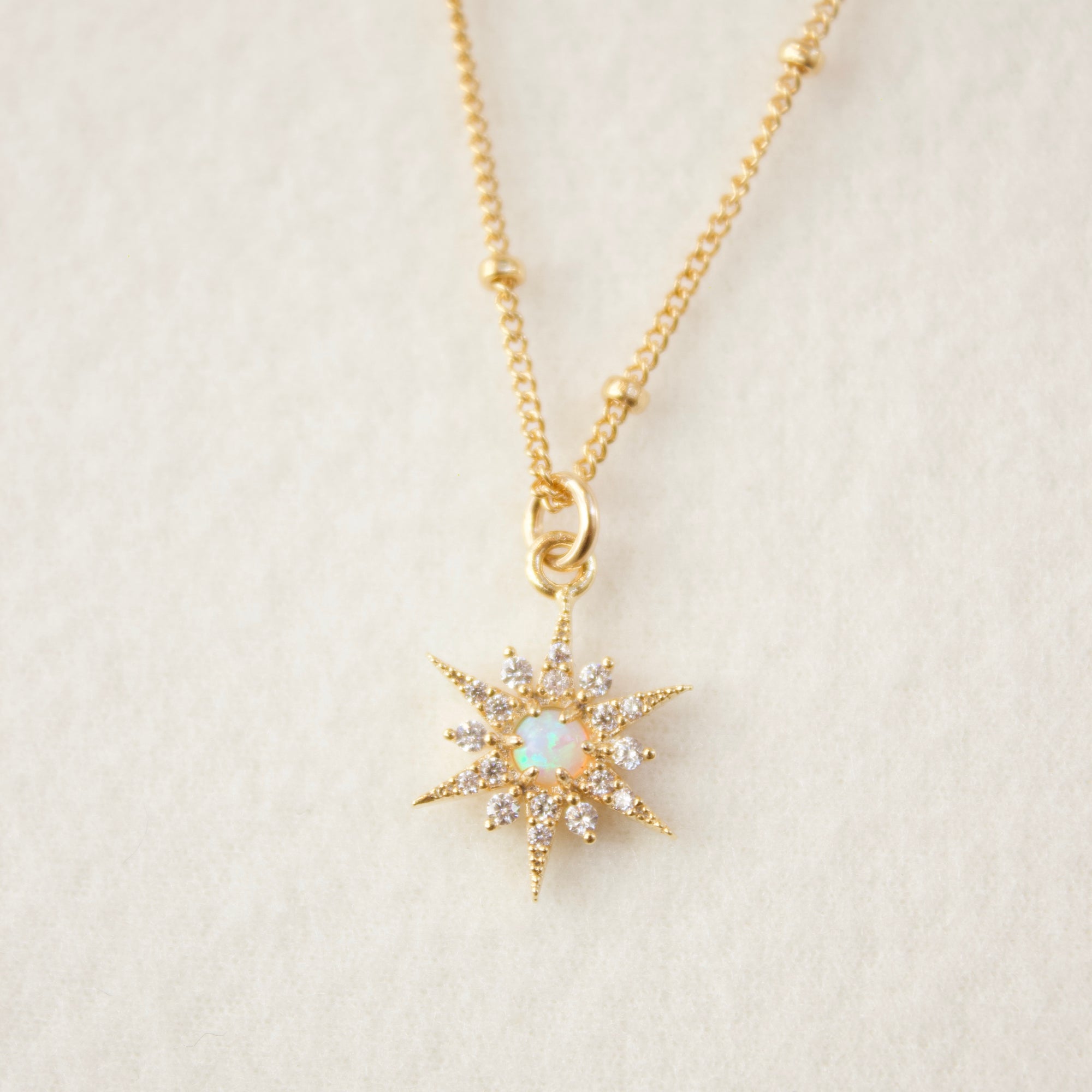 Petite Opal Star Necklace Necklaces Katie Waltman Jewelry   