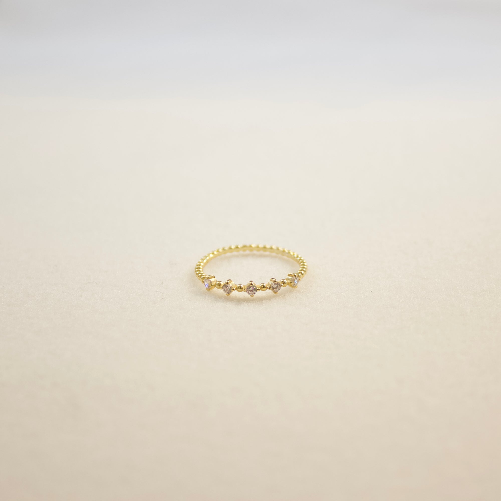 Five Bezel Beaded Ring Rings P&K 5  