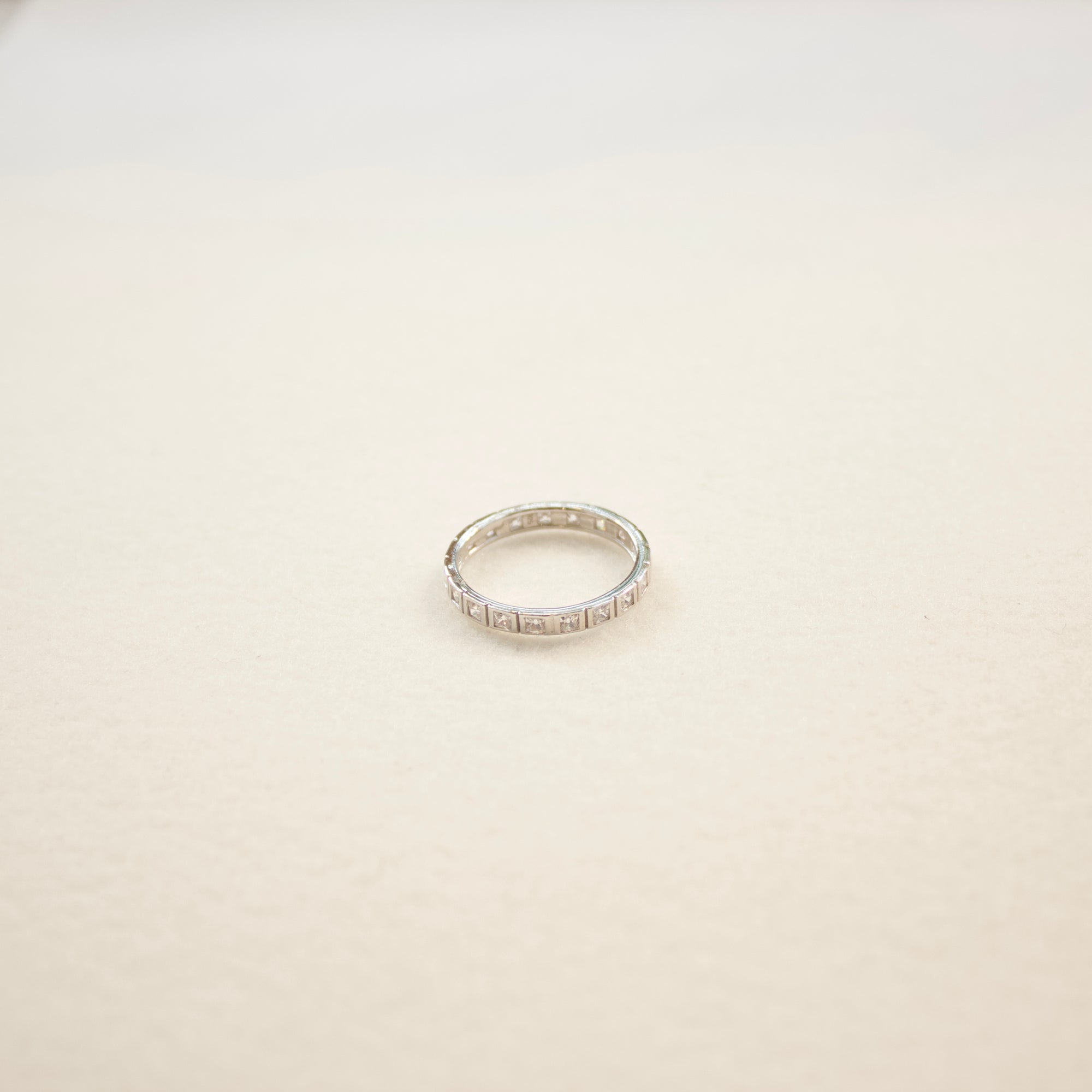 Square Stacking Band |White CZ Rings P&K   