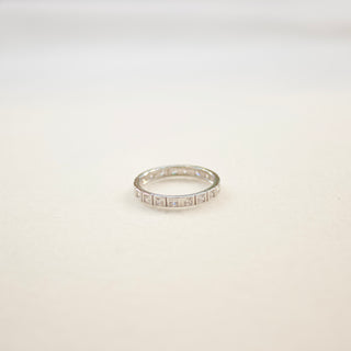 Square Stacking Band |White CZ Rings P&K Silver 5 