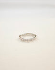 Square Stacking Band |White CZ Rings P&K Silver 5 