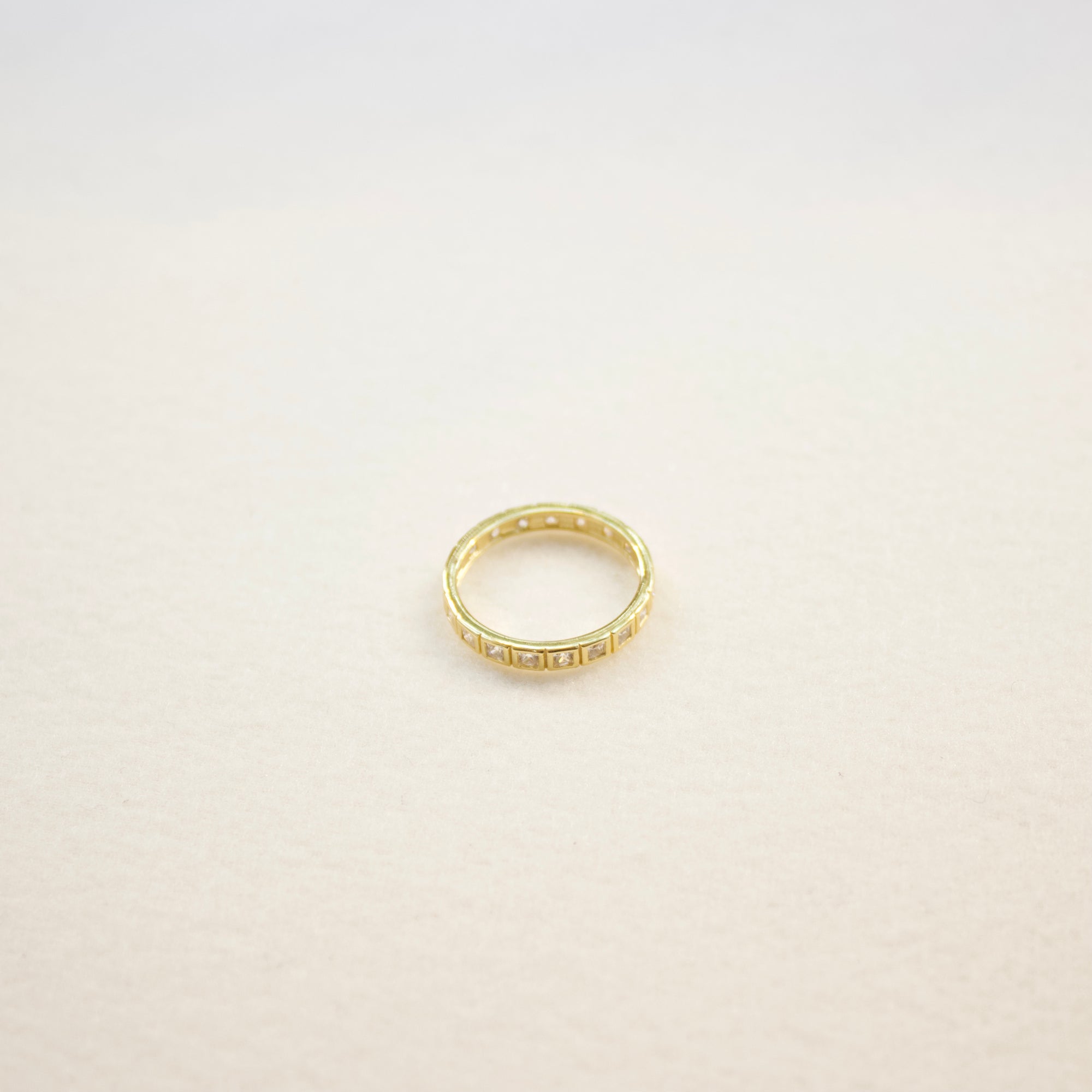 Square Stacking Band |White CZ Rings P&K   