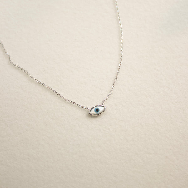 Tiny Wide Eye Necklace Necklaces Jewelry Design Group Silver  