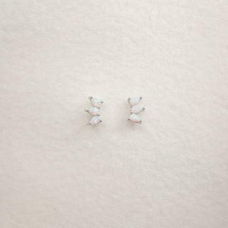Opal Fan Stud Earrings Earrings Jewelry Design Group Silver  
