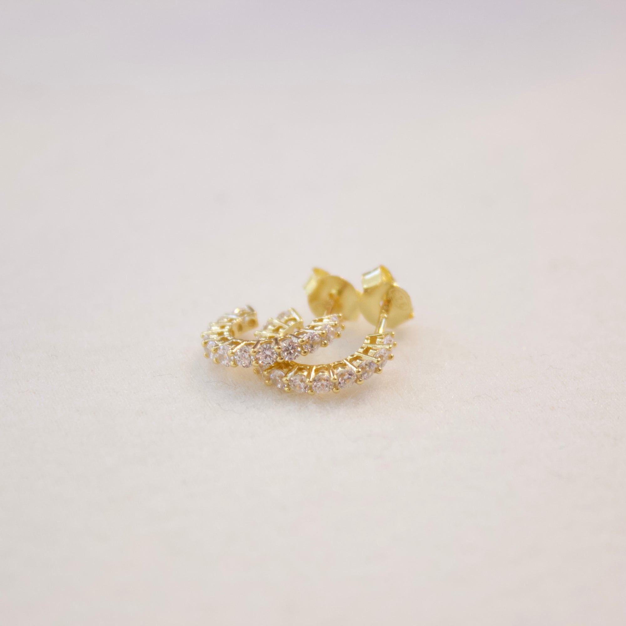 Bethany Crystalized Hoops | CZ Earrings P&K Gold  