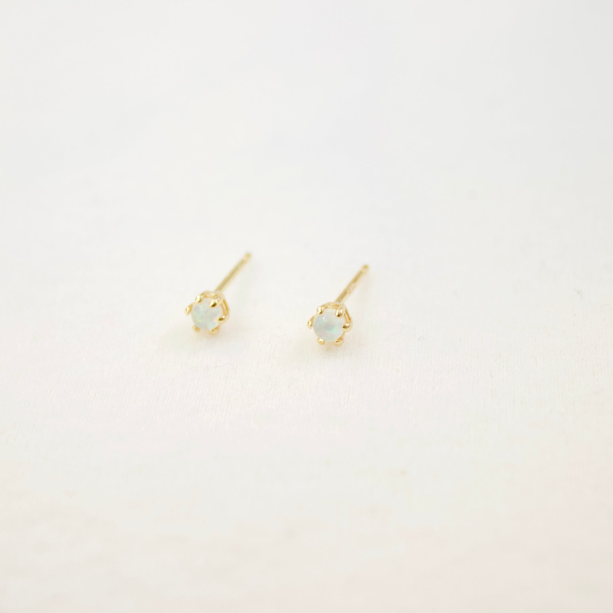 Opal Prong Stud Earrings Earrings P&K White opal  