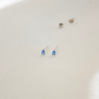 Teardrop Opal Stud Earrings Earrings P&K Silver  