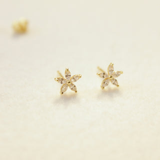 Five Petal Flower Stud Earrings Earrings P&K   