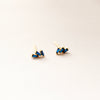 Triple Baguette Stud Earrings Earrings P&K Blue  