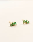 Triple Baguette Stud Earrings Earrings P&K Green  