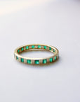 Square Stacking Band | Green CZ Rings P&K   