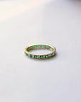 Square Stacking Band | Green CZ Rings P&K 5  