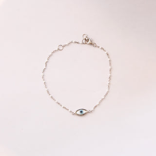 Amara Eye Bracelet | Enamel Bracelets Jewelry Design Group Silver/White  