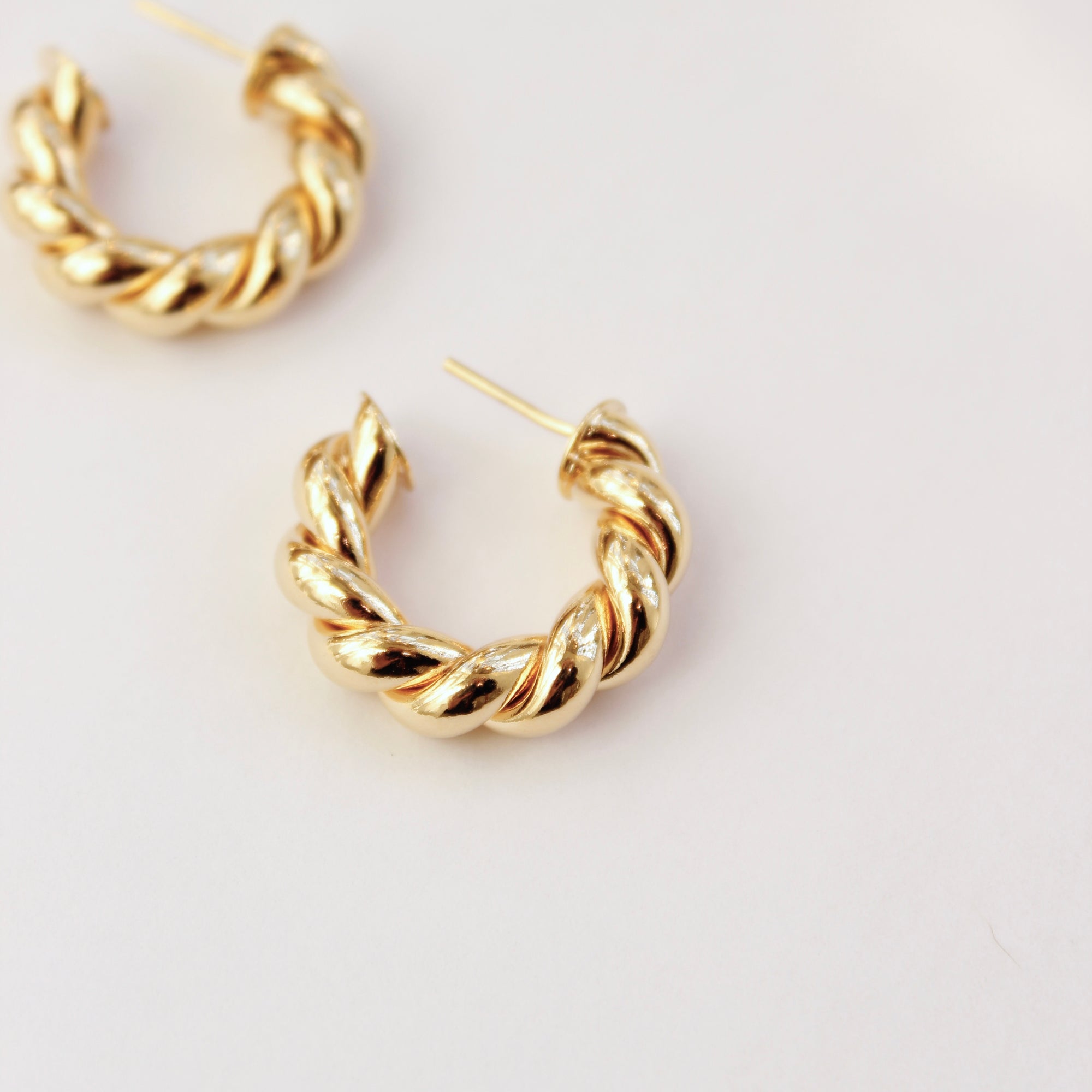 Chunky Twist Hoop Earrings Earrings P&amp;K   