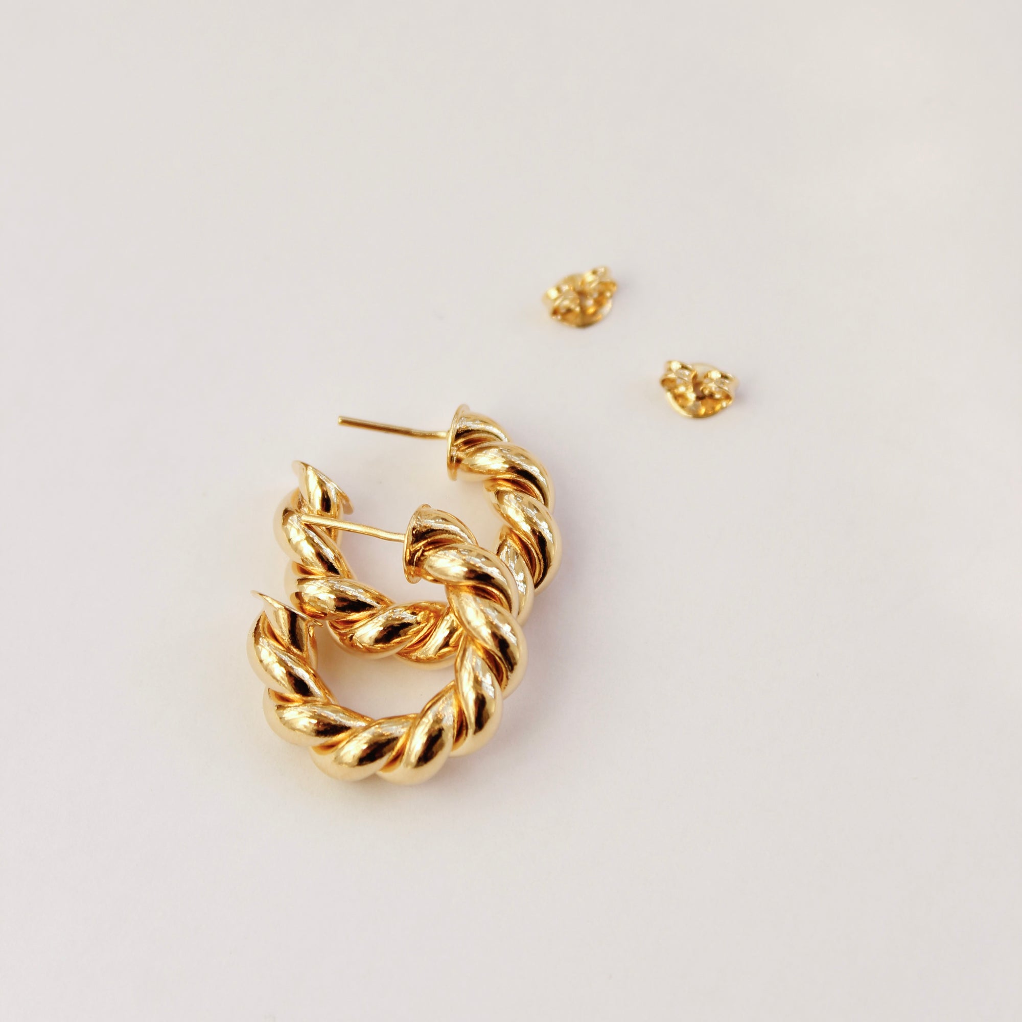 Chunky Twist Hoop Earrings Earrings P&amp;K   