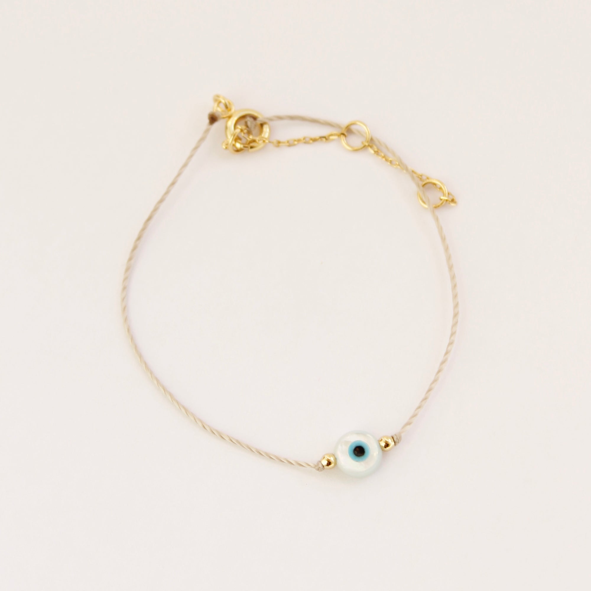 Mother of Pearl Eye Bracelet Bracelets P&K Gray/Gold  