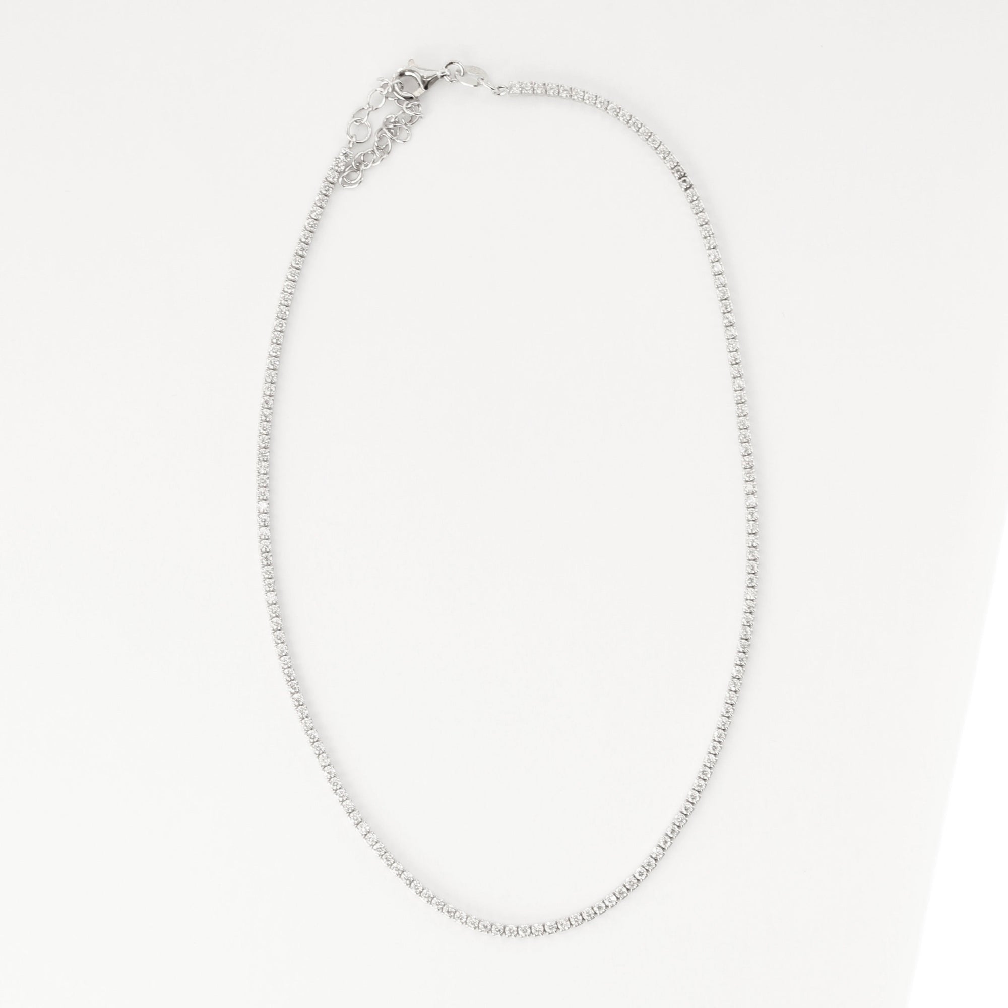 Leslie Crystal Choker Necklace Necklaces P&K Silver  