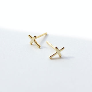 Tiny Cross Stud Earrings Earrings P&K   