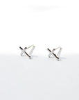Tiny Cross Stud Earrings Earrings P&K Silver  