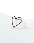 Open Heart Ring | Large Rings P&K Silver 5 