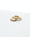 Tiny Bezel Huggie Earrings Earrings P&K Yellow gold  