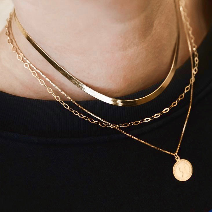 Herringbone Chain Necklace Necklaces P&K   
