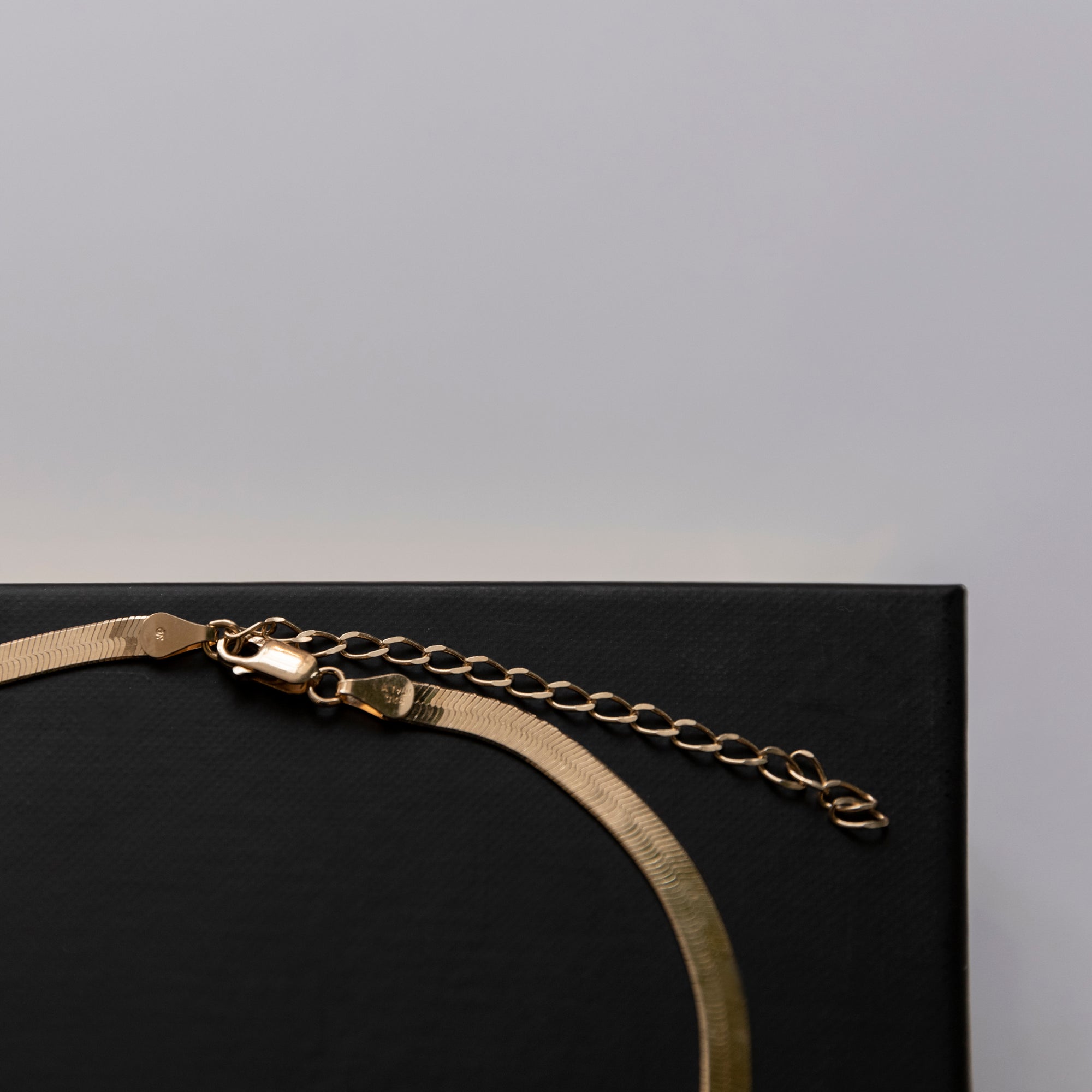 Herringbone Chain Necklace Necklaces P&K Yellow Gold | 13-15"  