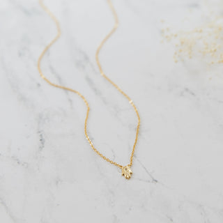 Tiny Hamsa Hand Necklace Necklaces P&K Yellow Gold  