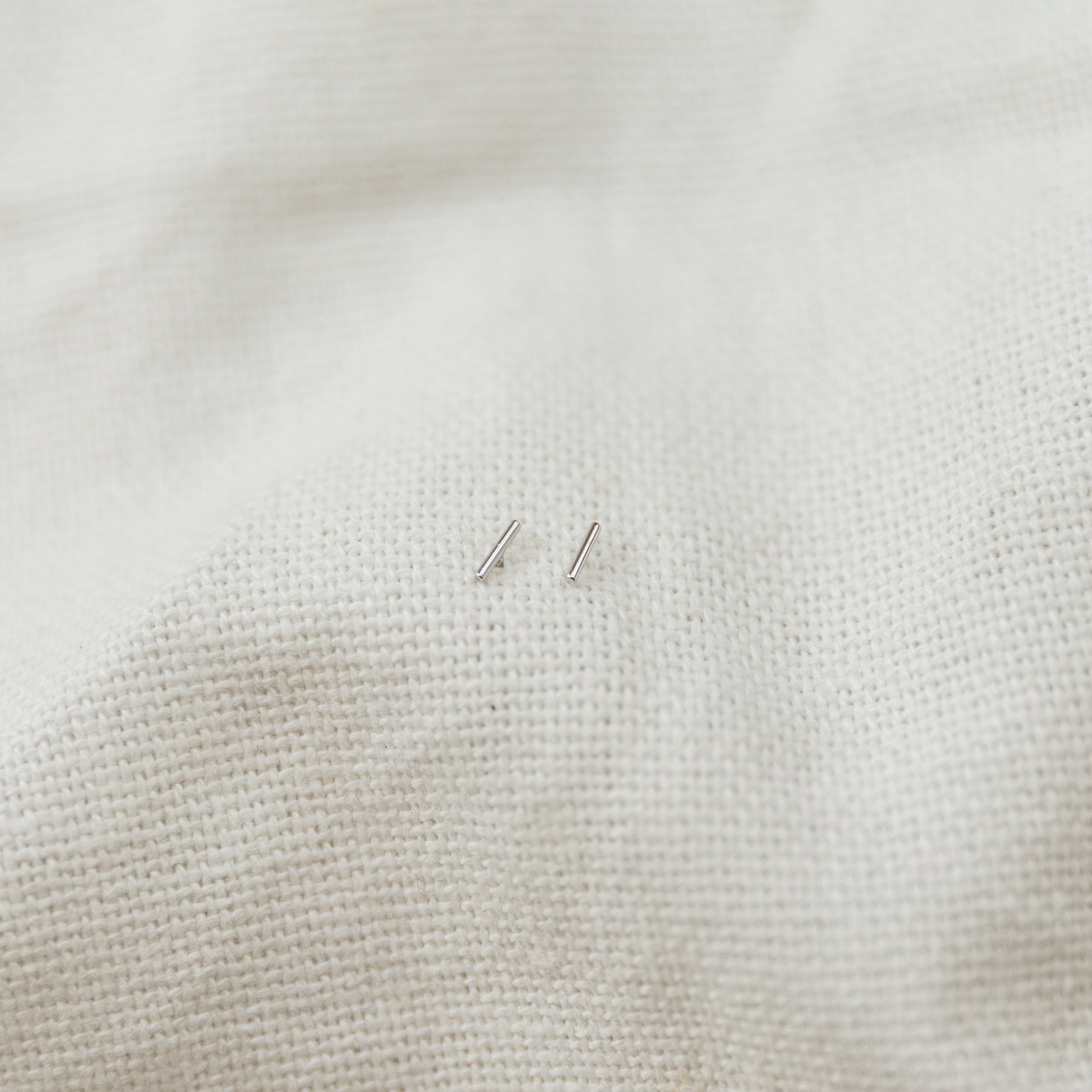 Teeny Tiny Bar Stud Earrings Earrings P&K Silver  