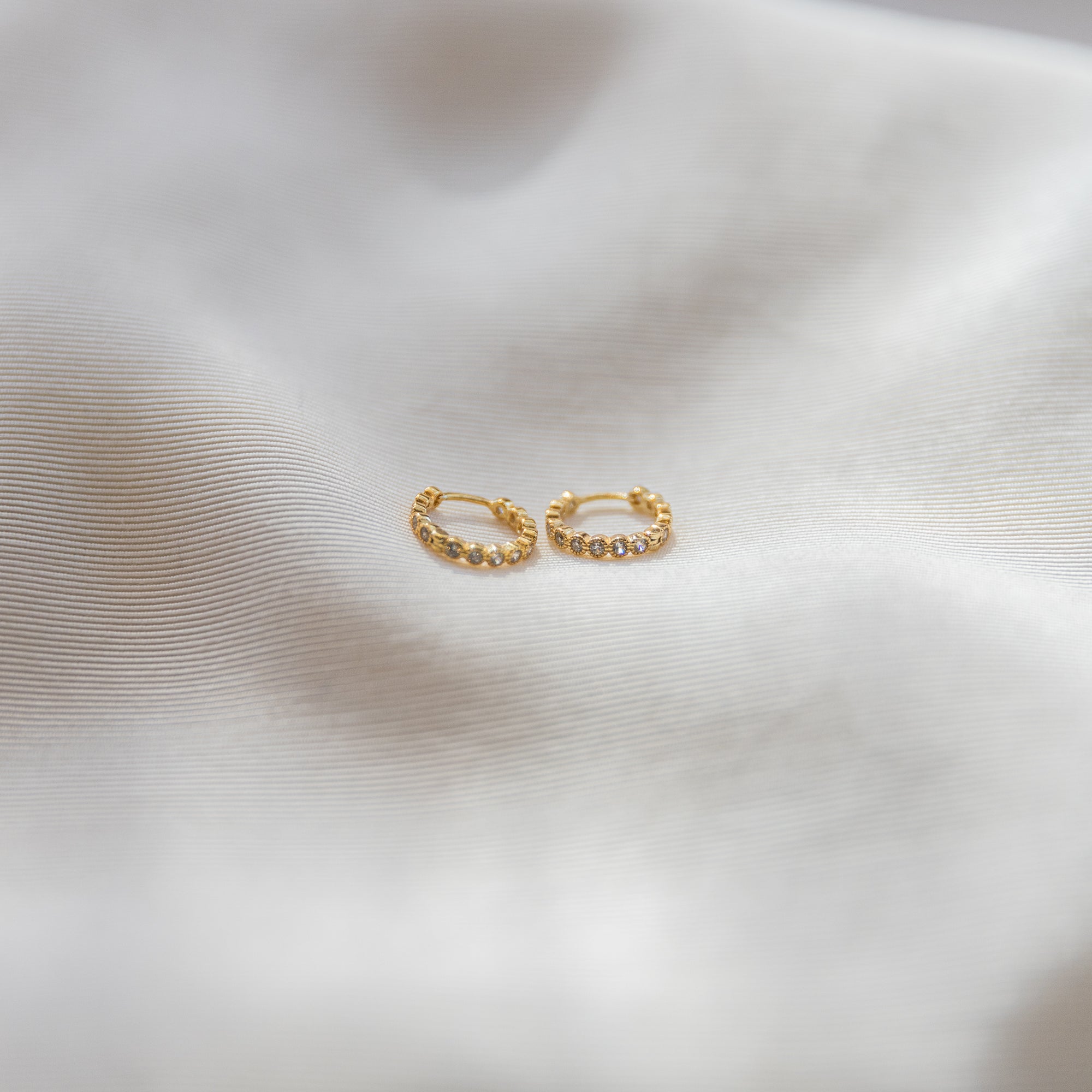 Small Bezel Hoop Earrings Earrings P&K Yellow gold  